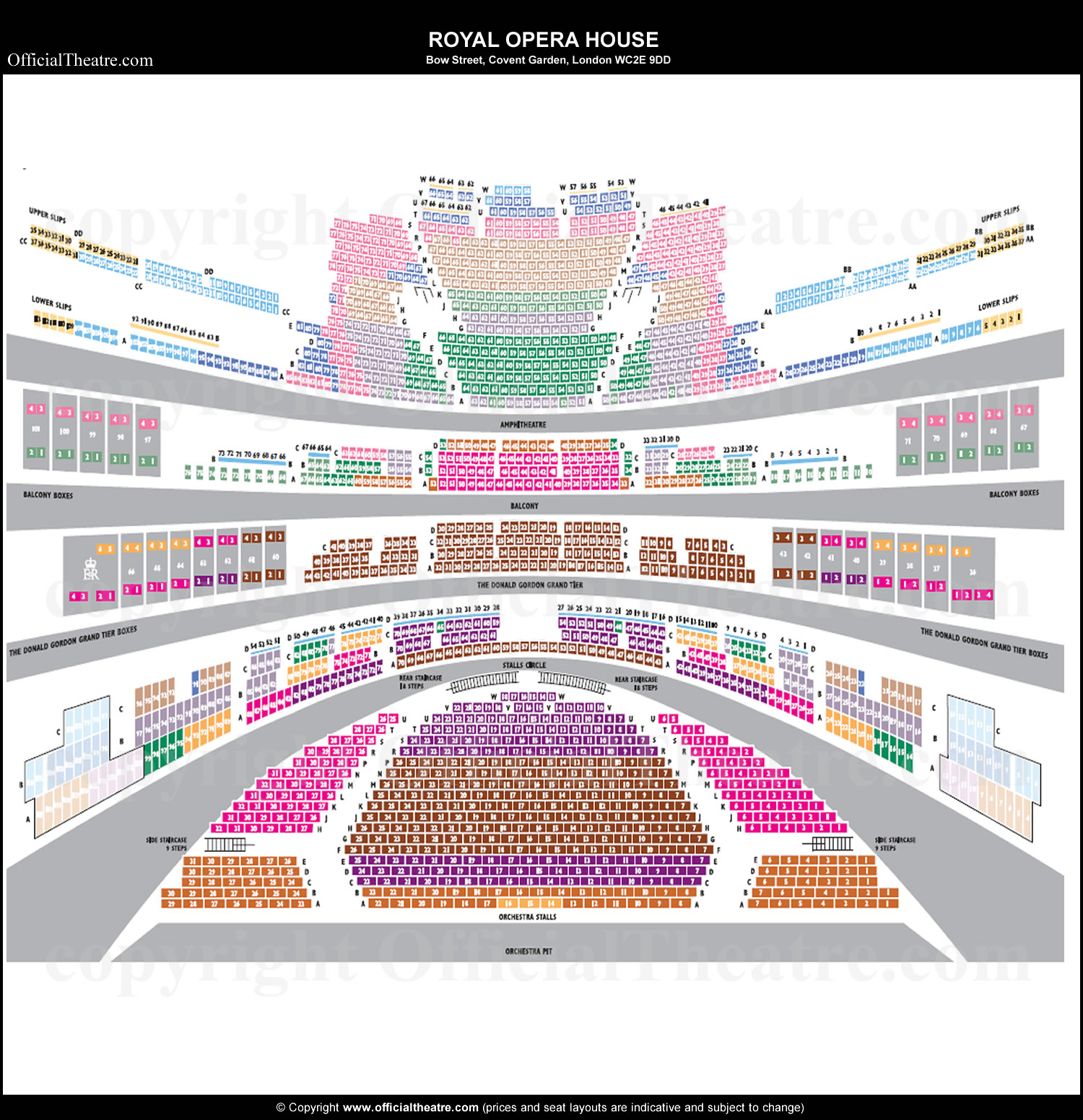 Royal Opera House London seat map and prices