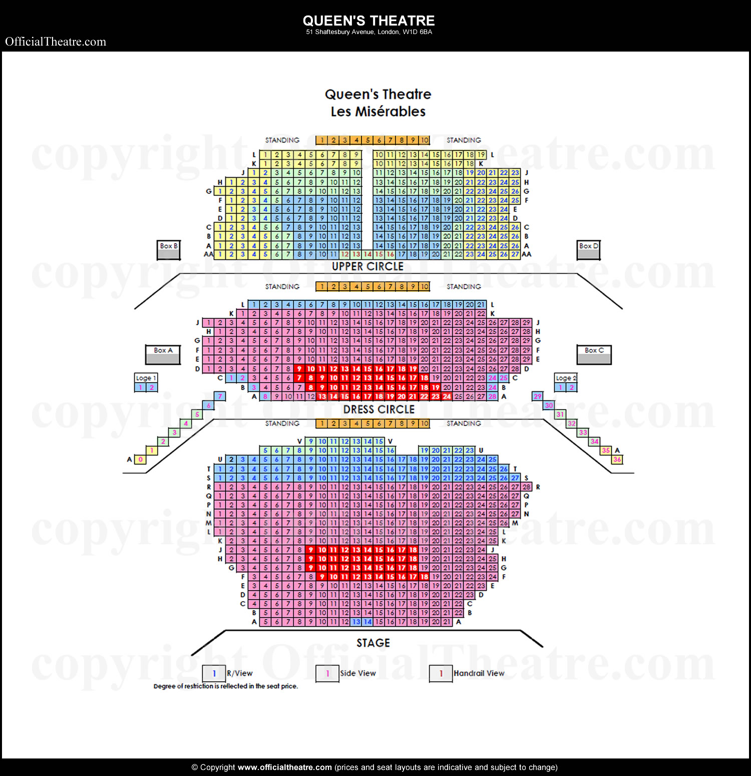 Prince of Wales Theatre Seating Plan, London | Boxoffice.co.uk