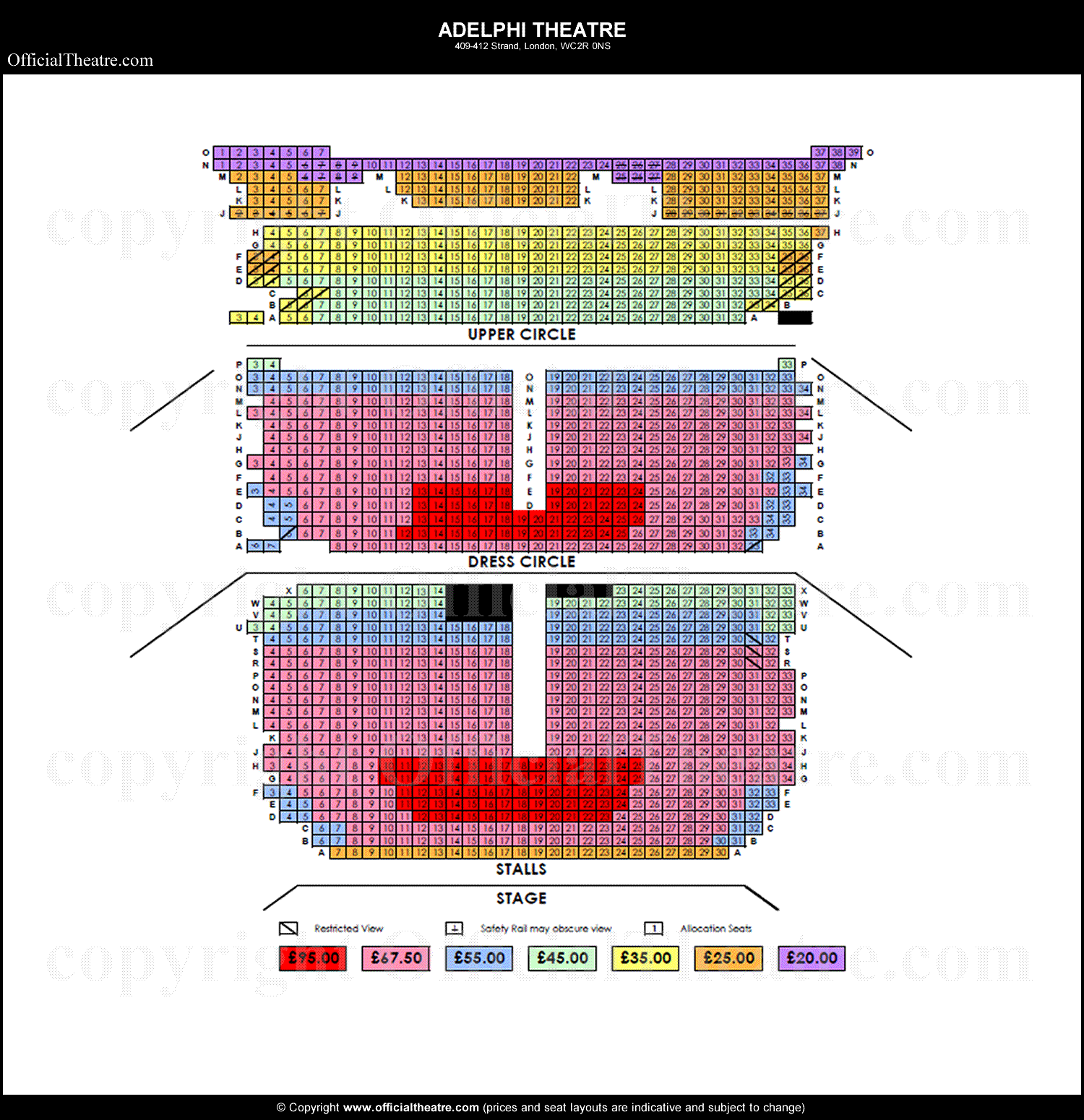 Adelphi Theatre seating plan