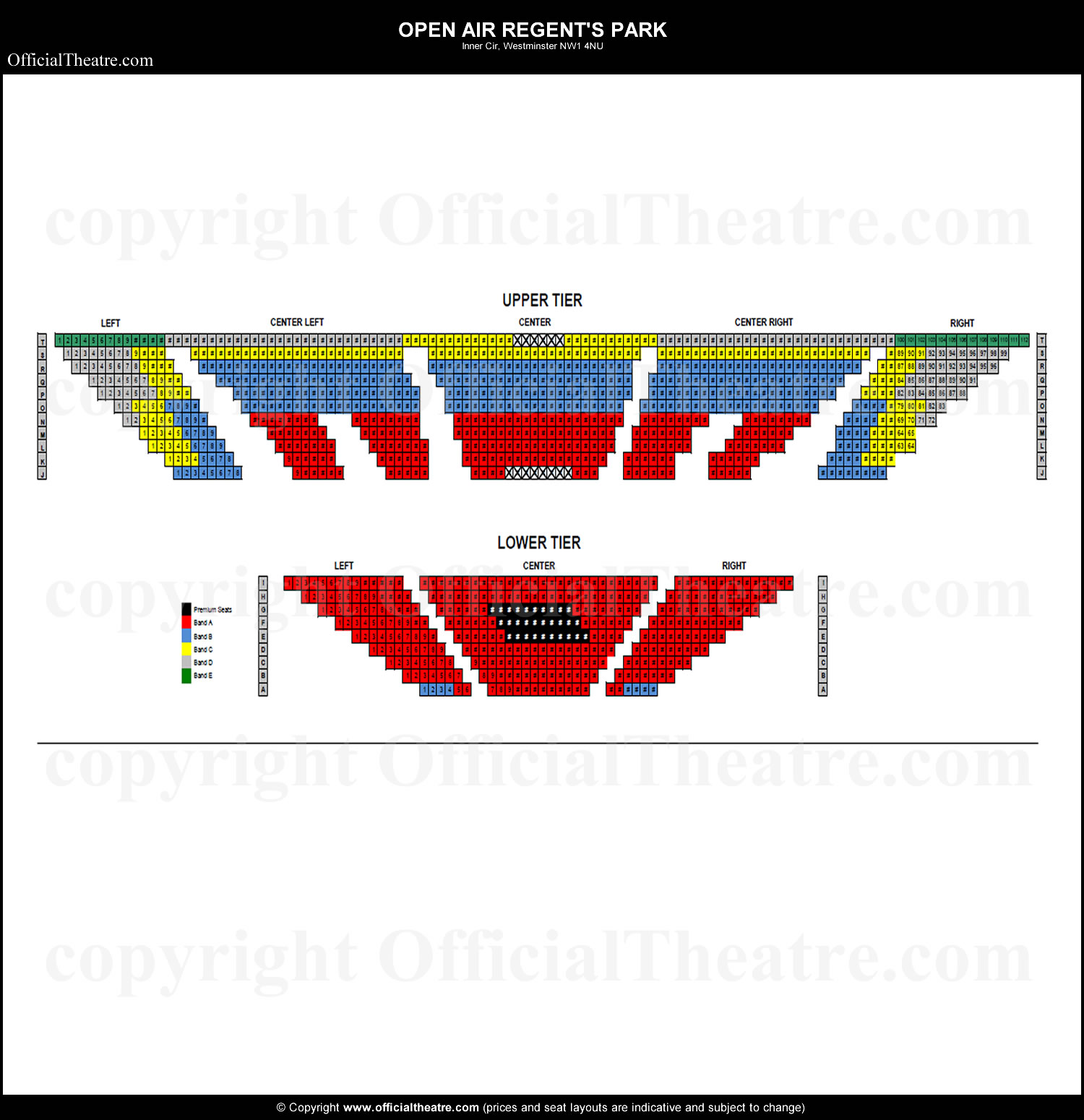 Regents Park Open Air Theatre London Seat Map And Prices For On The Town Regents park open air theatre london seat map and prices for on the town