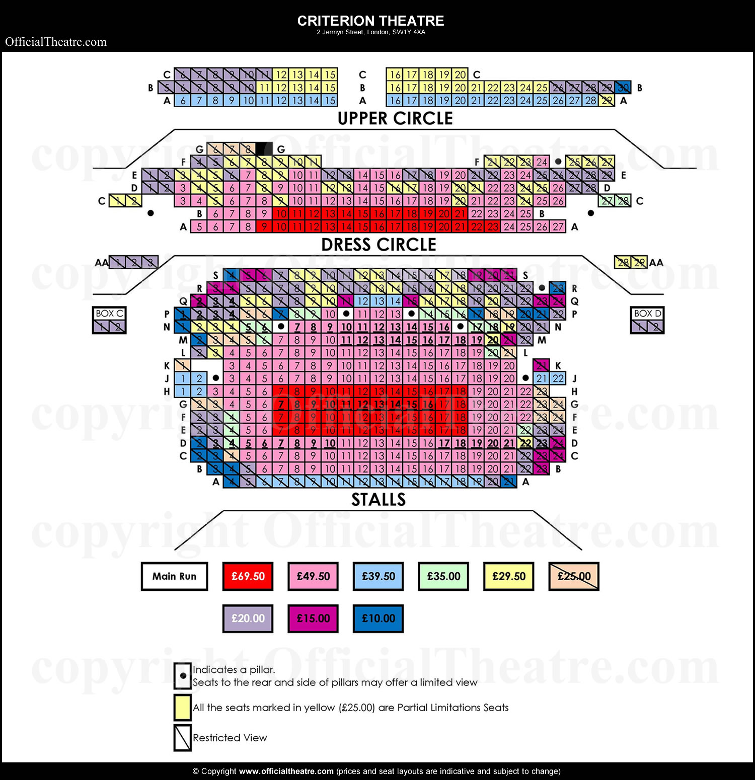 Criterion Theatre seating plan