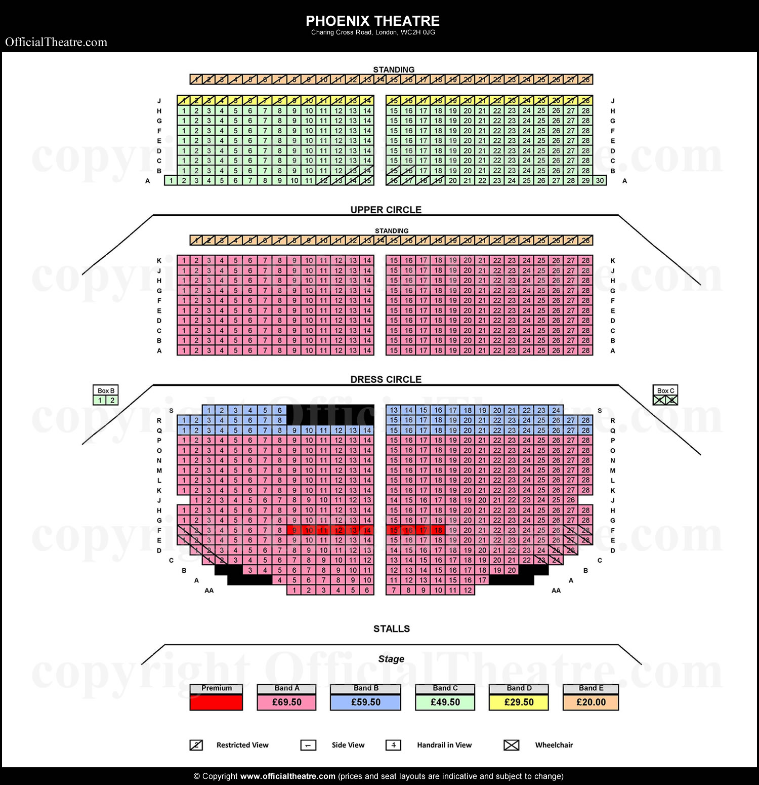 Phoenix Theatre seating plan