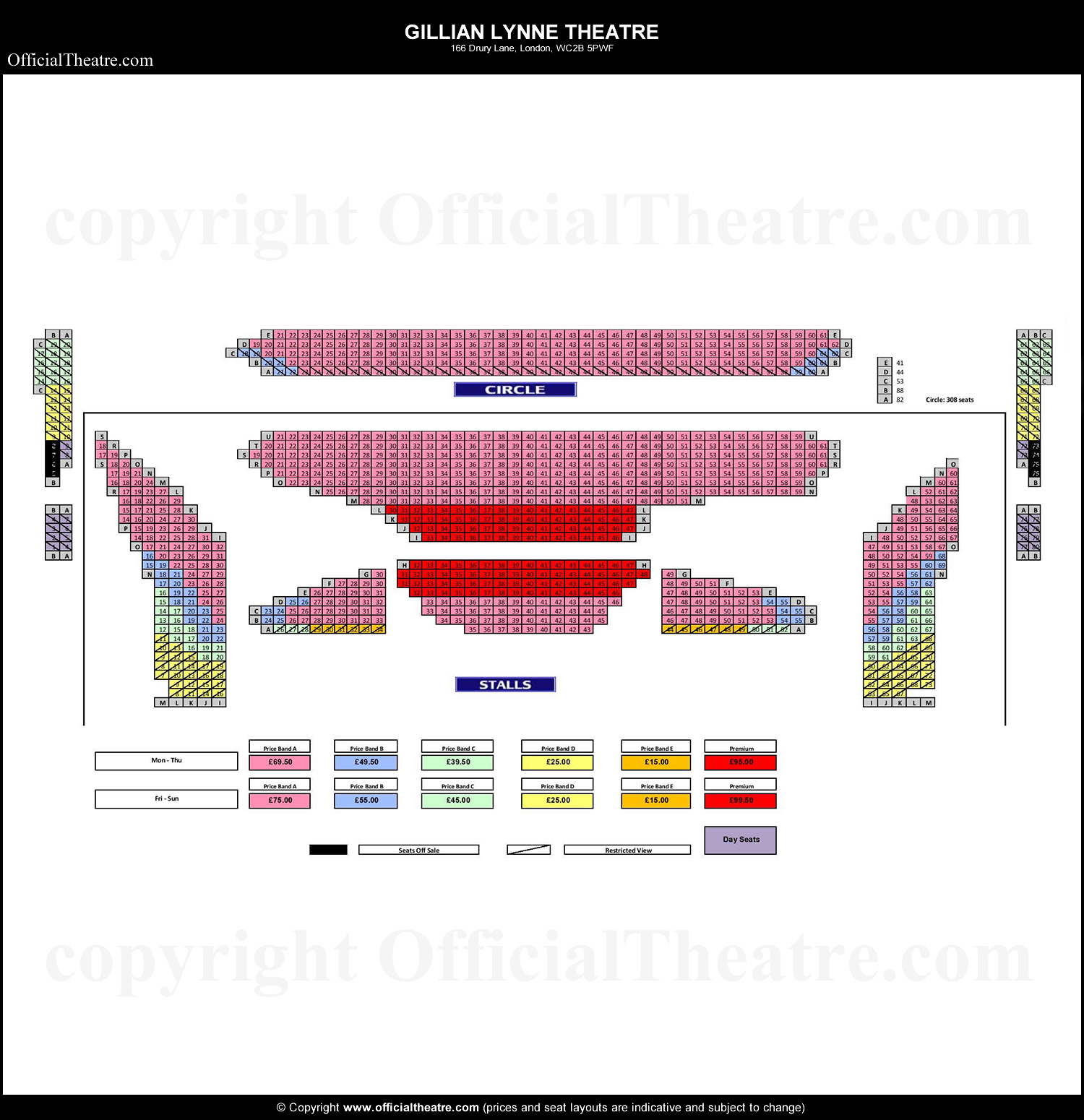 Gillian Lynne Theatre seating plan