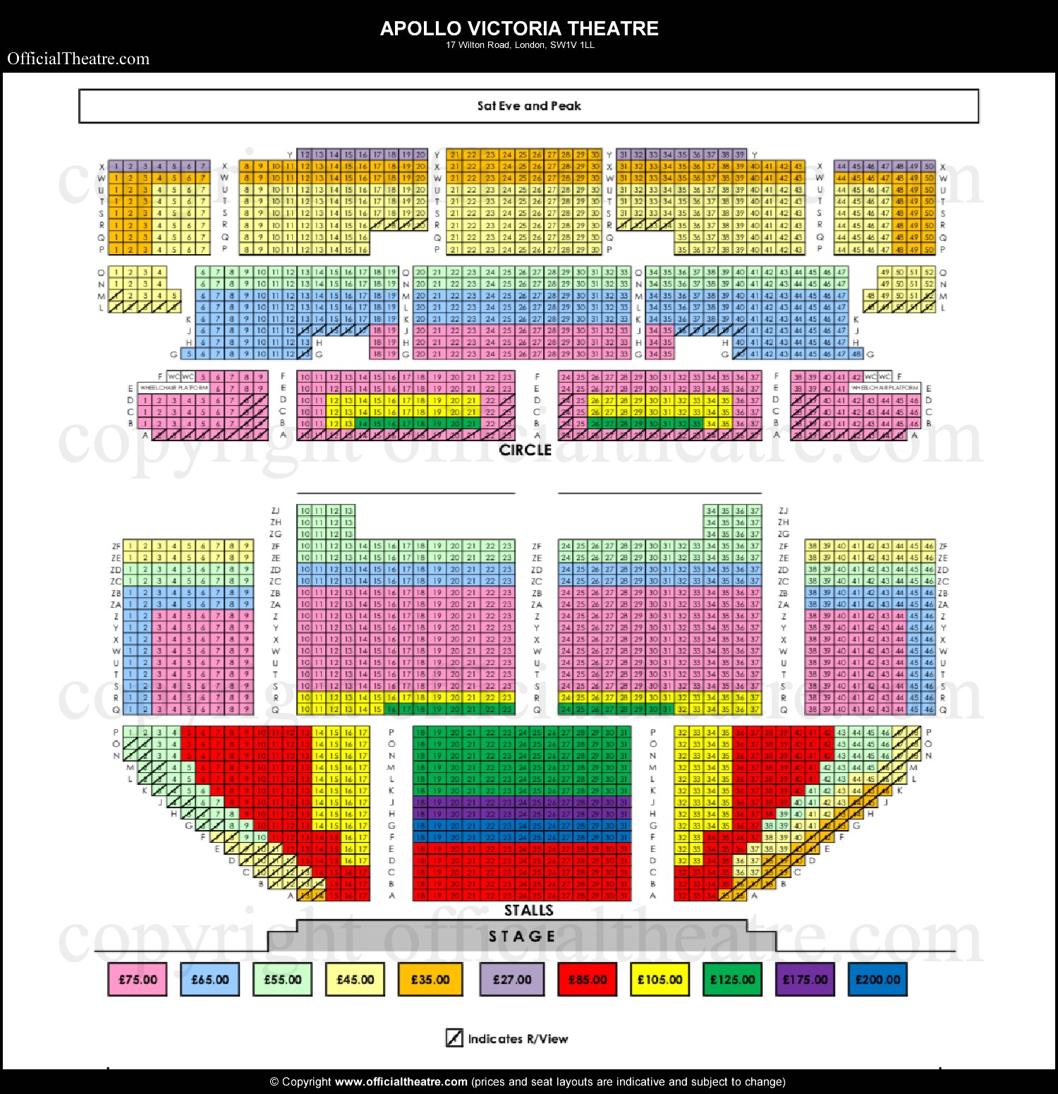 Apollo Victoria Theatre seating plan