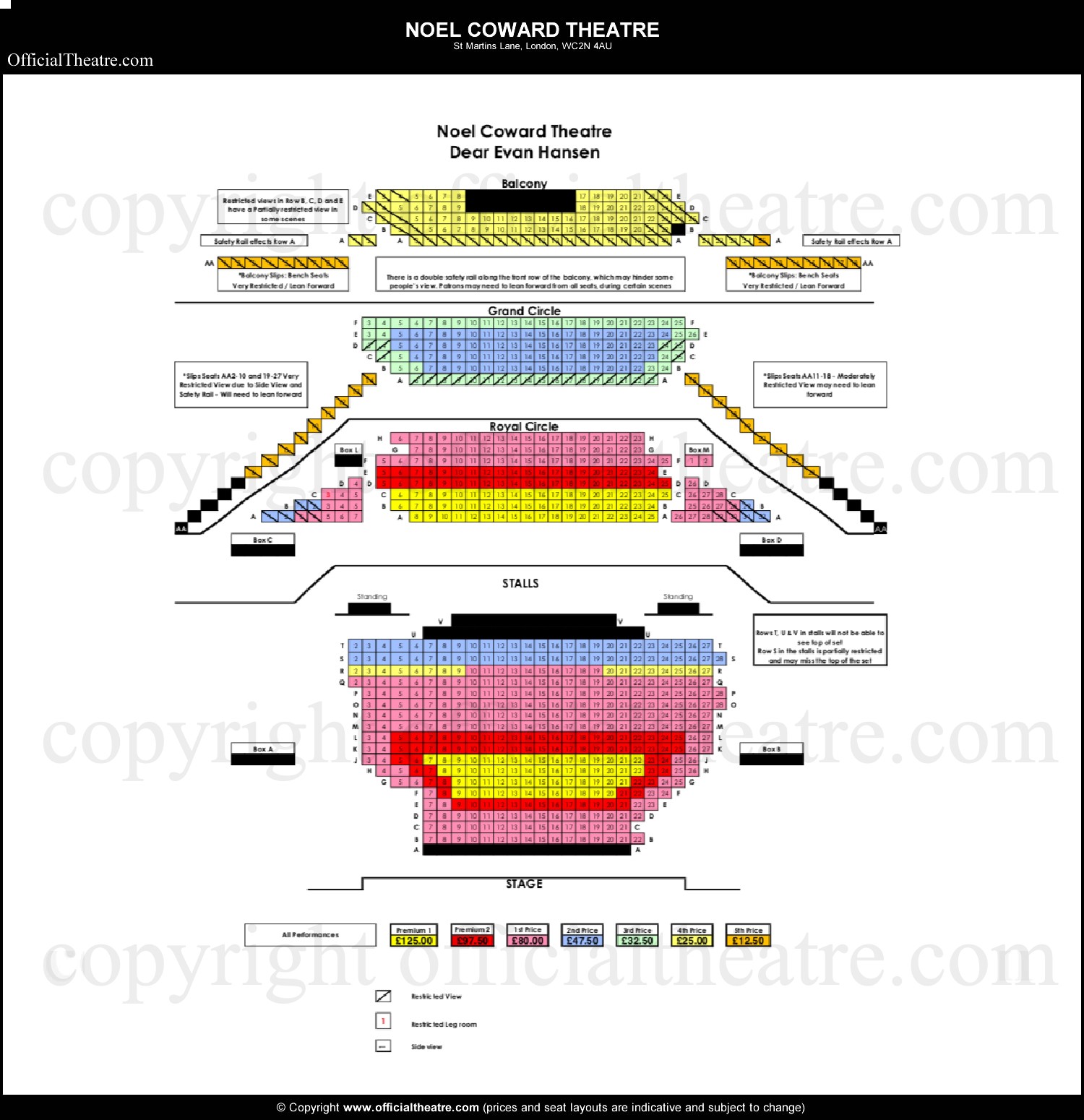 Noel Coward Theatre seating plan