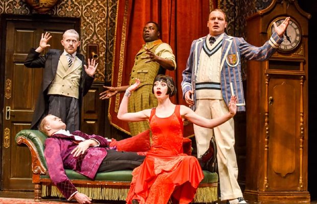 The cast of The Play That Goes Wrong at the Duchess Theatre